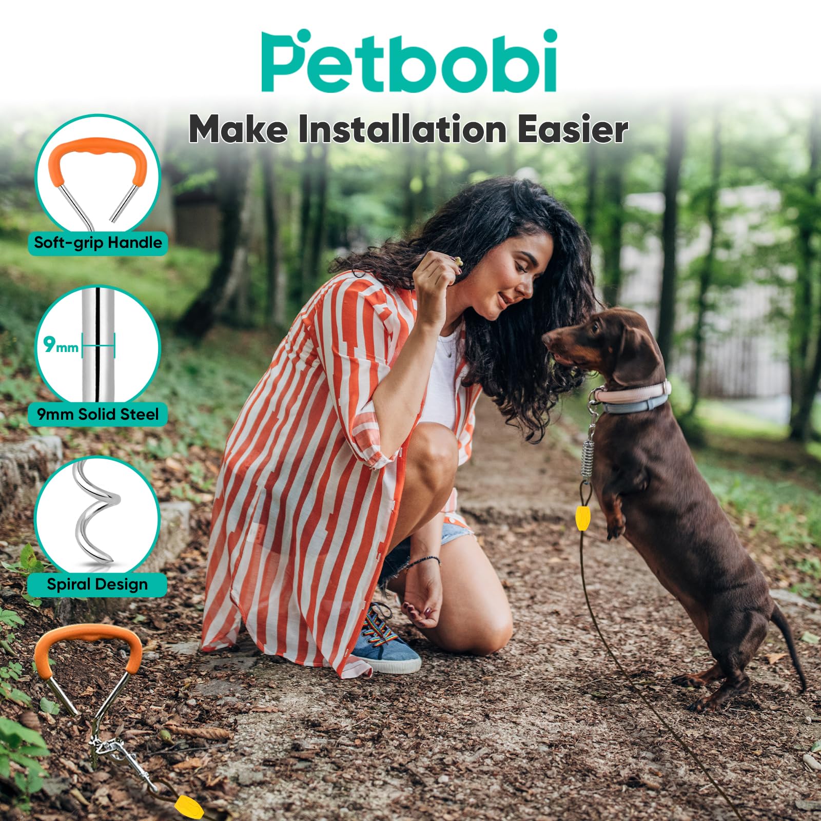 Petbobi 5inch spring absorbs shocks to reduce strain on dogs.