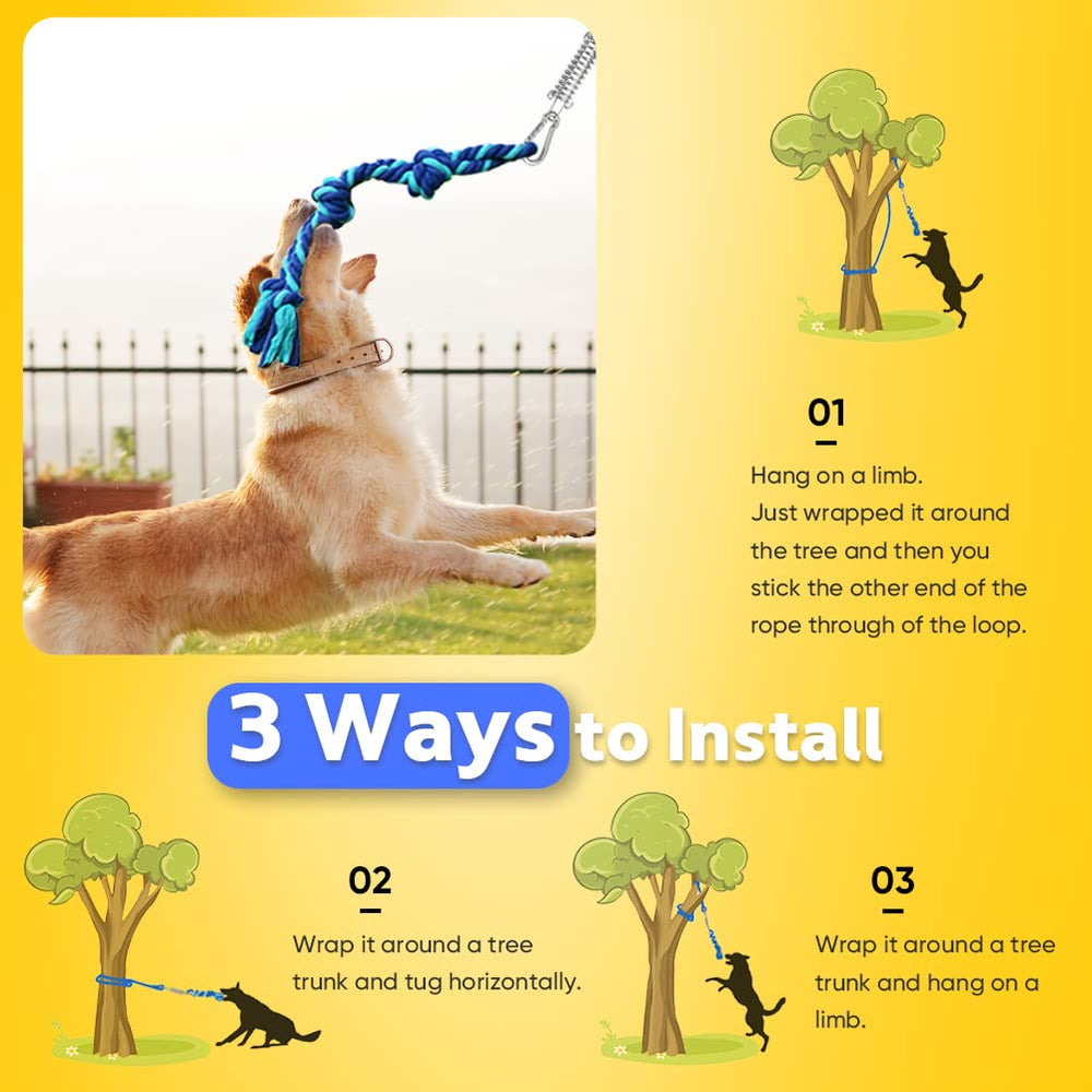Petbobi Bungee Dog Toy ideal for large breeds seeking exercise outdoors.