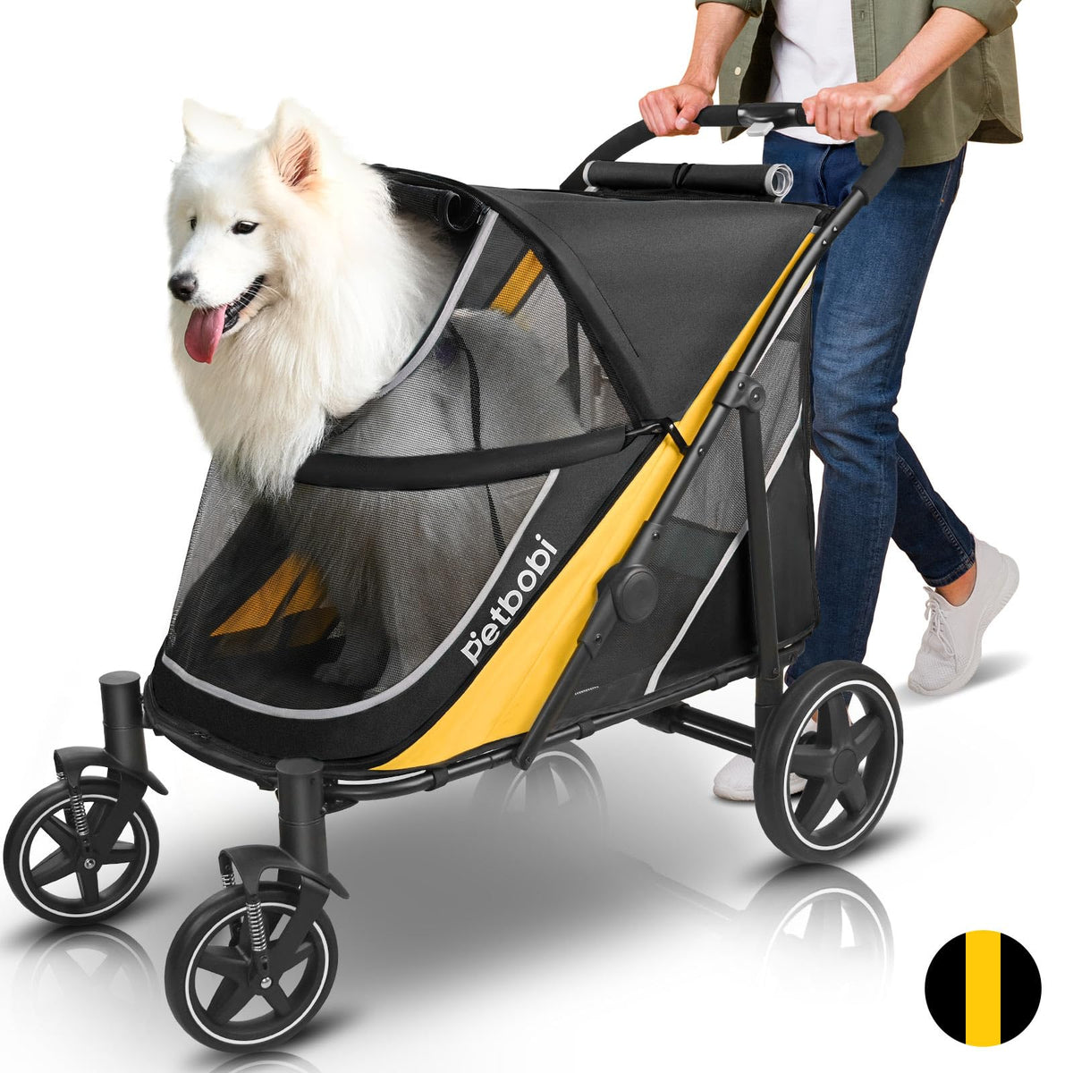 Petbobi dog stroller front entry for easy access and ventilation