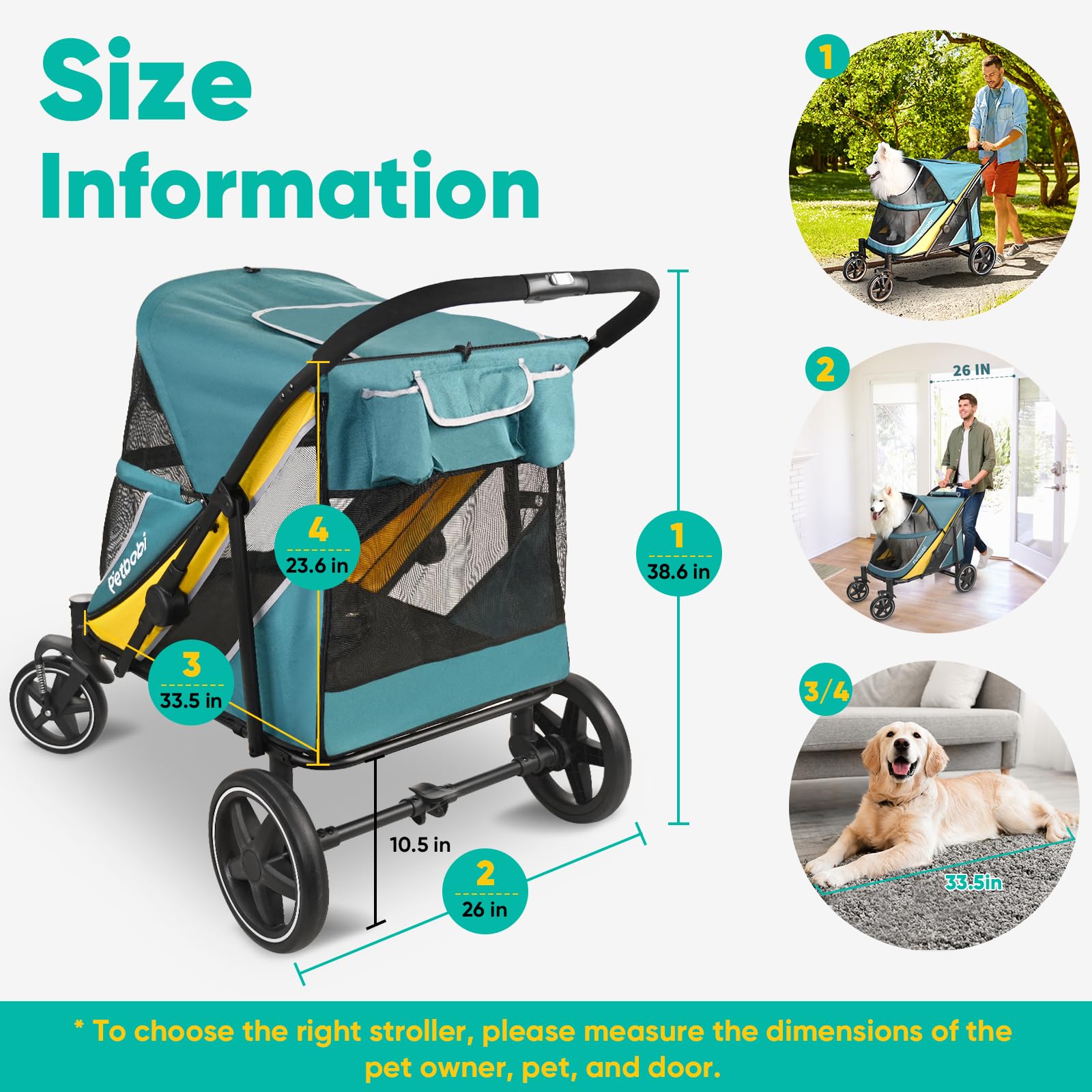 Petbobi dog stroller adjustable safety leashes enhance inside-pet security.