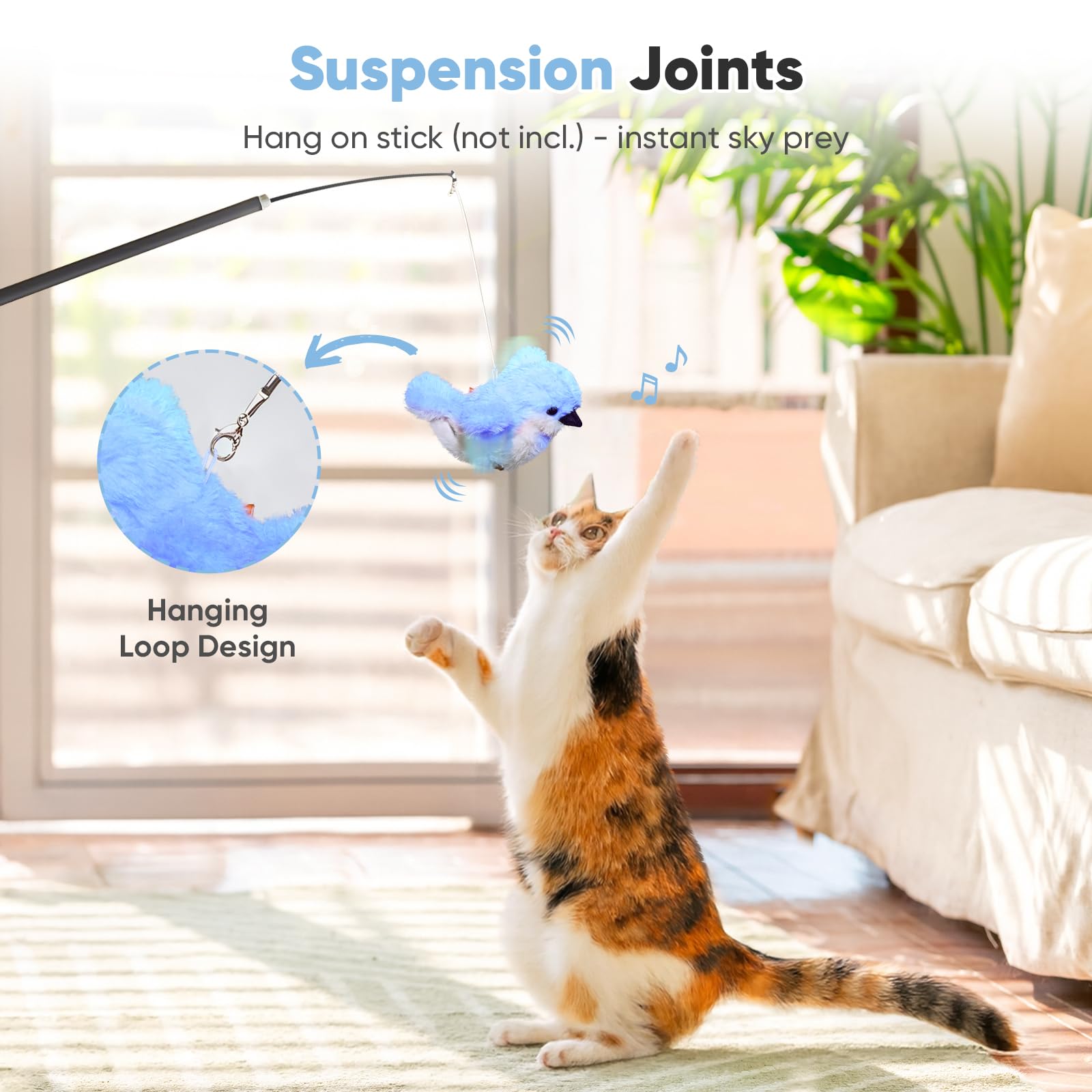 Petbobi flappy bird toy plush fur for safe paws.