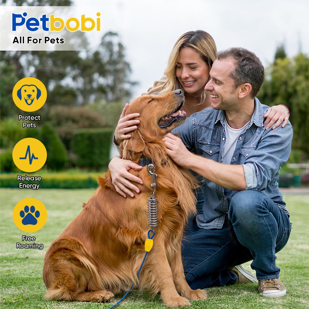 Petbobi 50ft leash kit includes stake and box for ready outdoor containment.