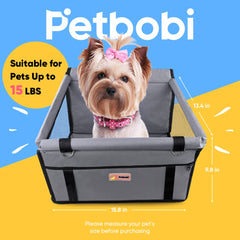 Petbobi car seat installed under the seat for secure travel.