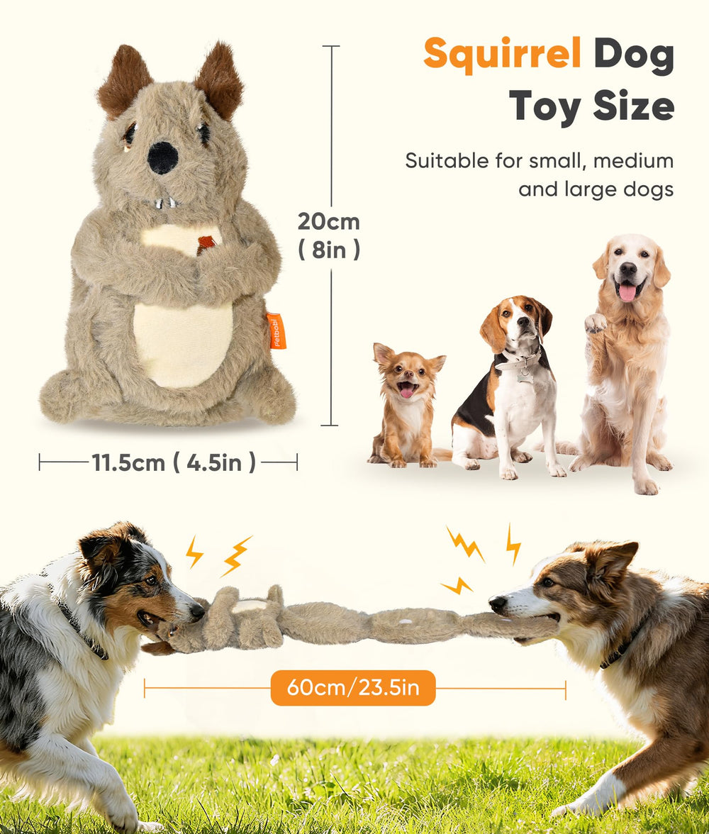 Petbobi Squeaky Dog Toy – soft non-toxic plush gentle on teeth.