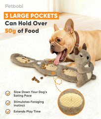 Petbobi Squeaky Dog Toy – squirrel head squeaker boosts curiosity during solo play.