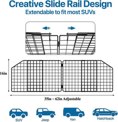 Petboda barrier extended to fit most SUVs for versatile containment.
