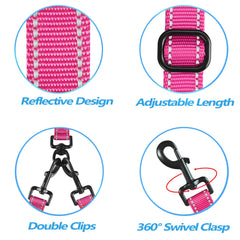 PetBonus durable nylon leash with adjustable 29–38 inch length.
