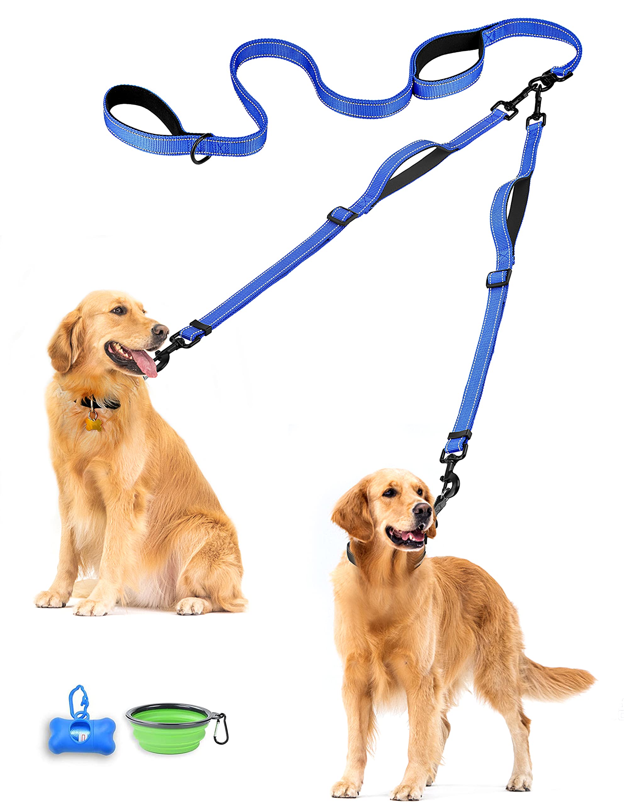 PetBonus double dog leash no tangle design keeps dogs coordinated and safer during walks.
