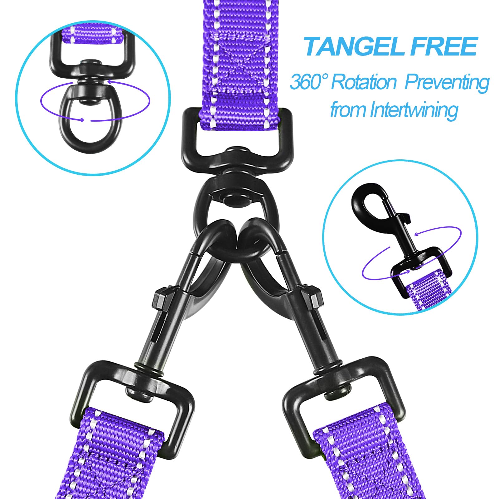 PetBonus leash padded handles for comfortable two-dog control on walks