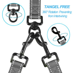 PetBonus dual leash shows four padded handles for comfortable grip