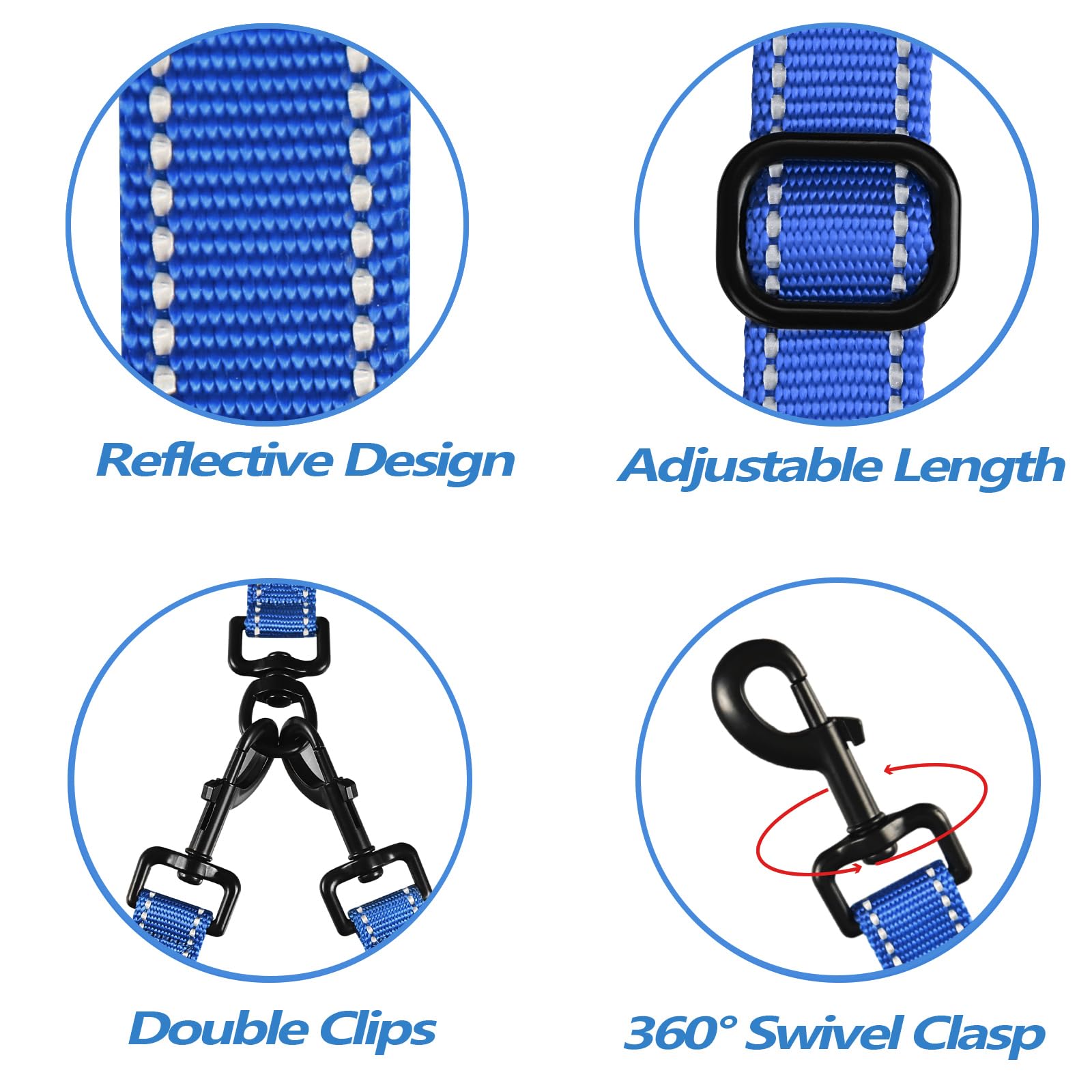 PetBonus durable adjustable leash extends from 29 to 38 inches for flexible positioning.