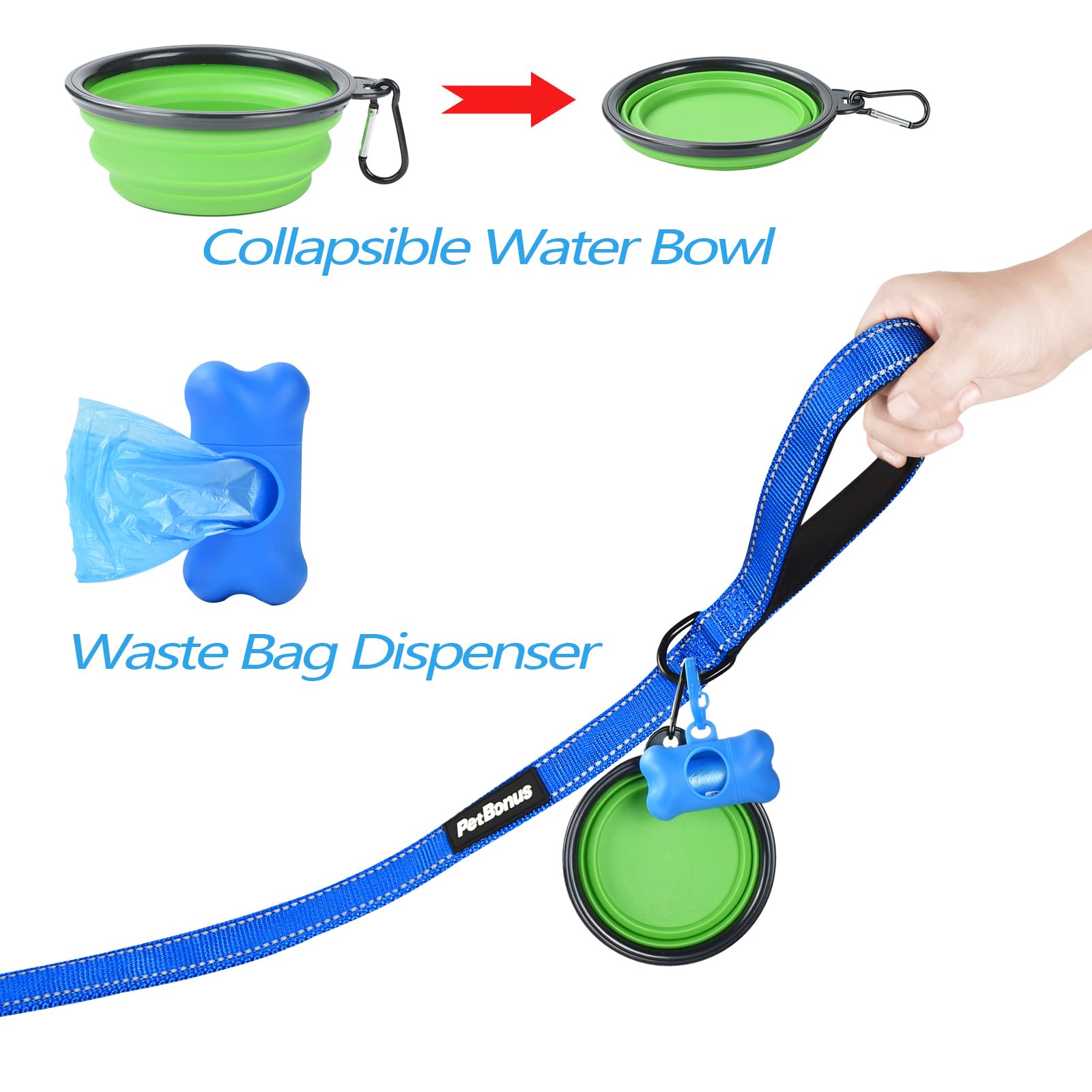 PetBonus waste bag dispenser adds convenience during walks.