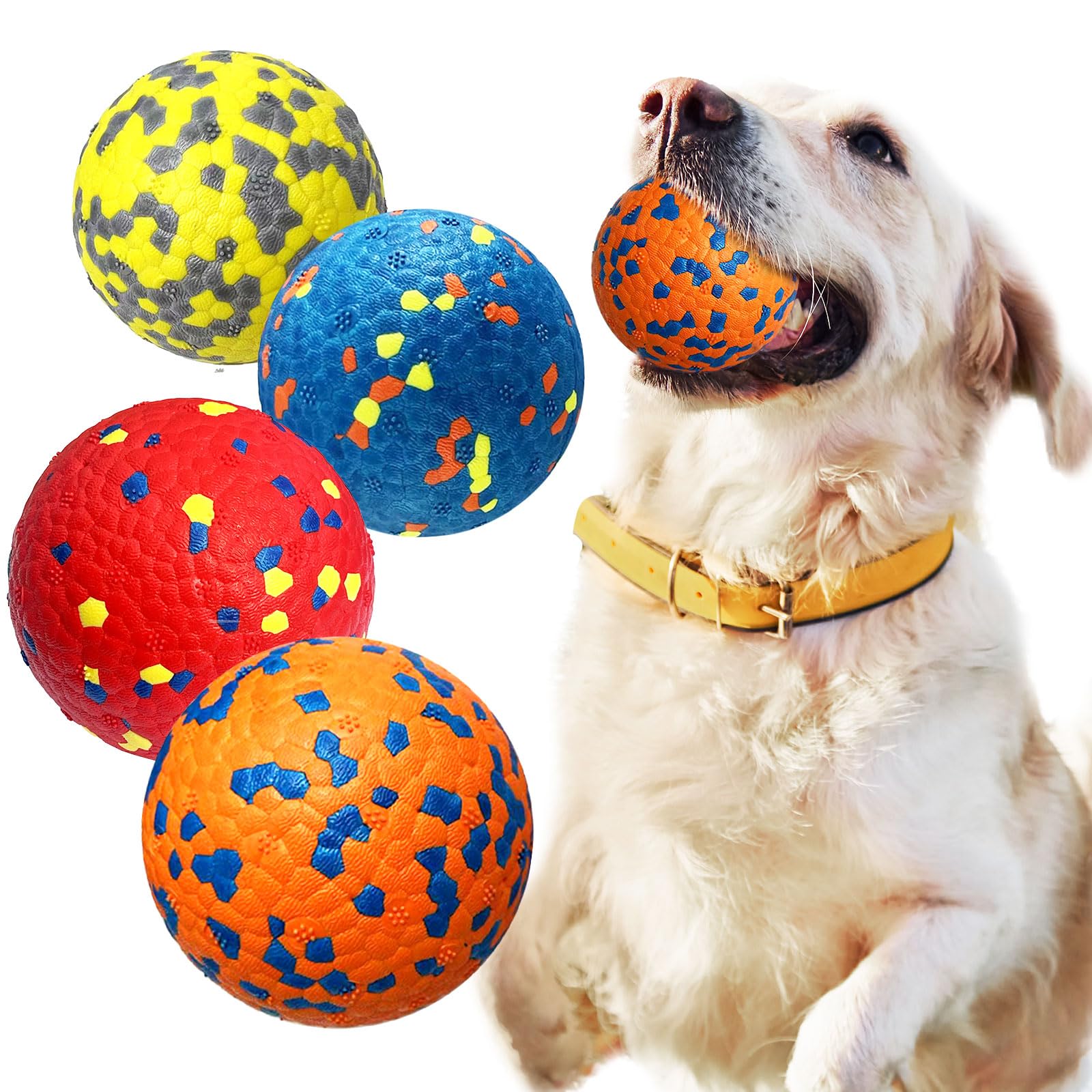 Petcare indestructible dog ball 3in front view for aggressive chewers
