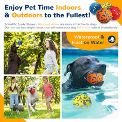 Petcare indestructible dog ball 3in side view for powerful chewers