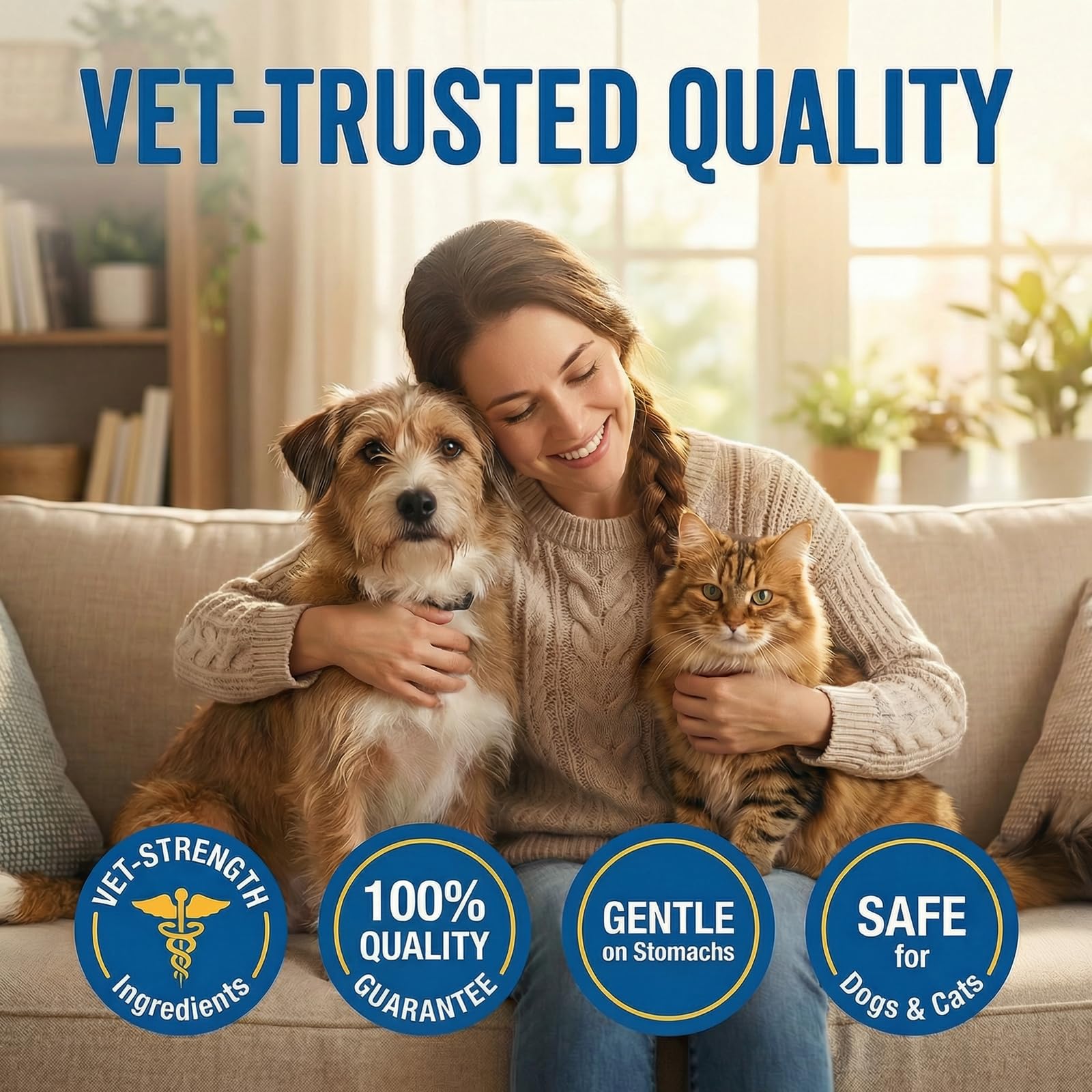 Petcci treated pets show active, comfortable behavior after dosing.