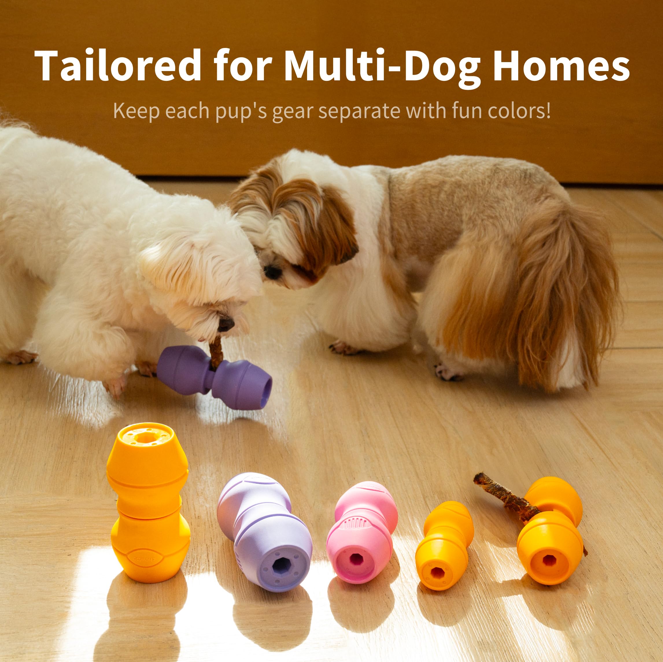 Trainer-endorsed safety feature for calmer, controlled chewing sessions