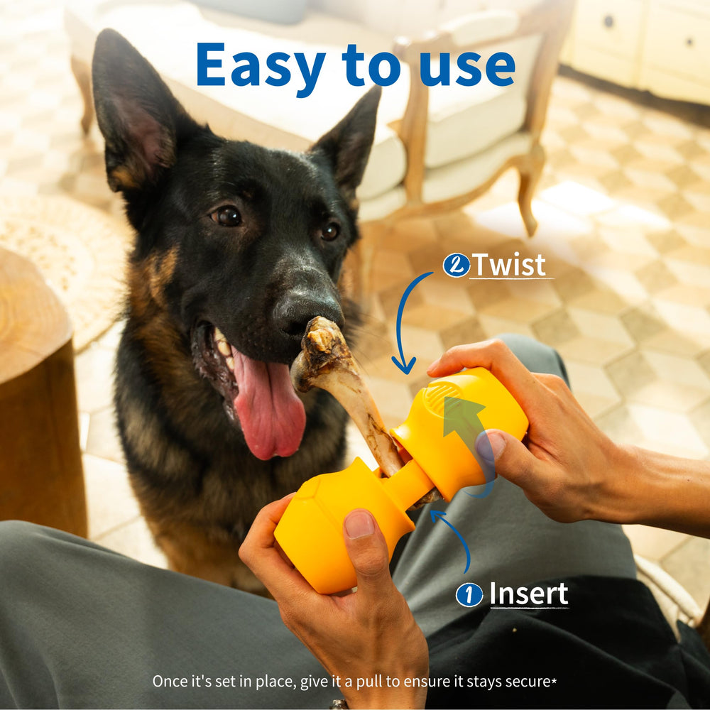 PetClan Chewise Bully Stick Holder BPA-free material for pet safety.