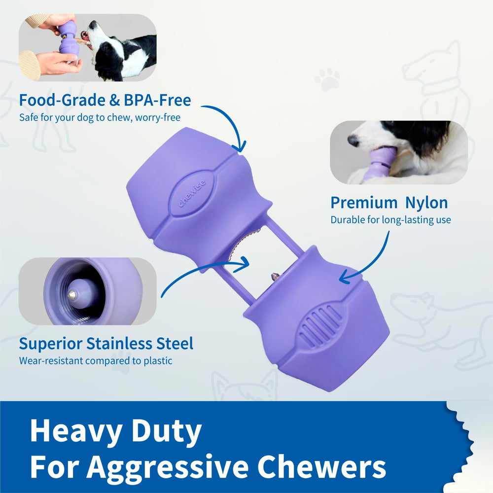 PetClan Chewise holder durable nylon body withstands heavy chewing for long-lasting use.