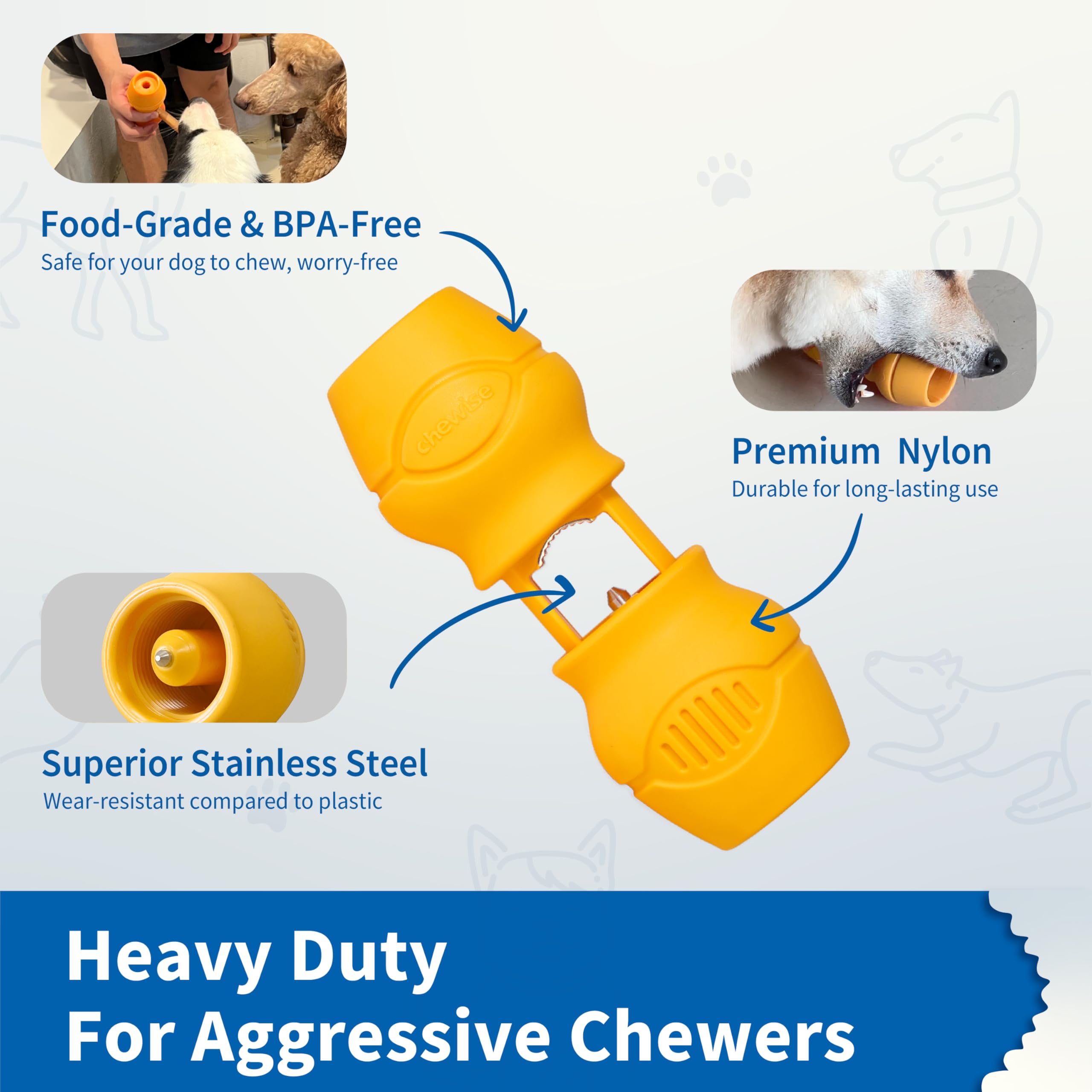 PetClan Chewise holder mounted on a dog toy for universal fit