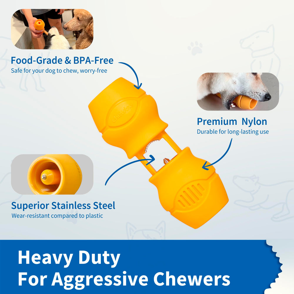 PetClan Chewise holder mounted on a dog toy for universal fit