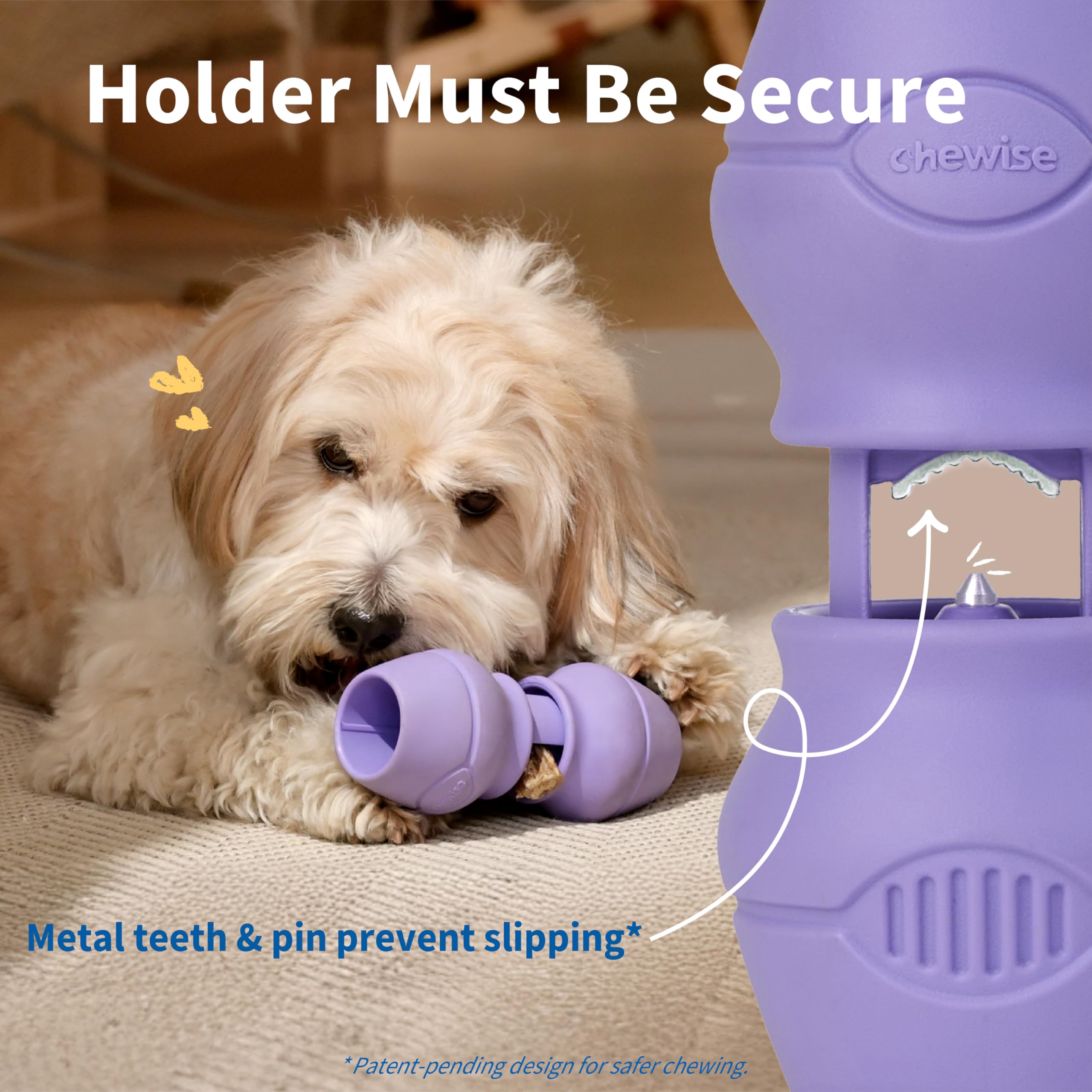 PetClan Chewise Bully Stick Holder secure-fit shows reliable placement for bully sticks.