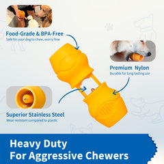 PetClan Chewise holder mounted on a dog toy for universal fit