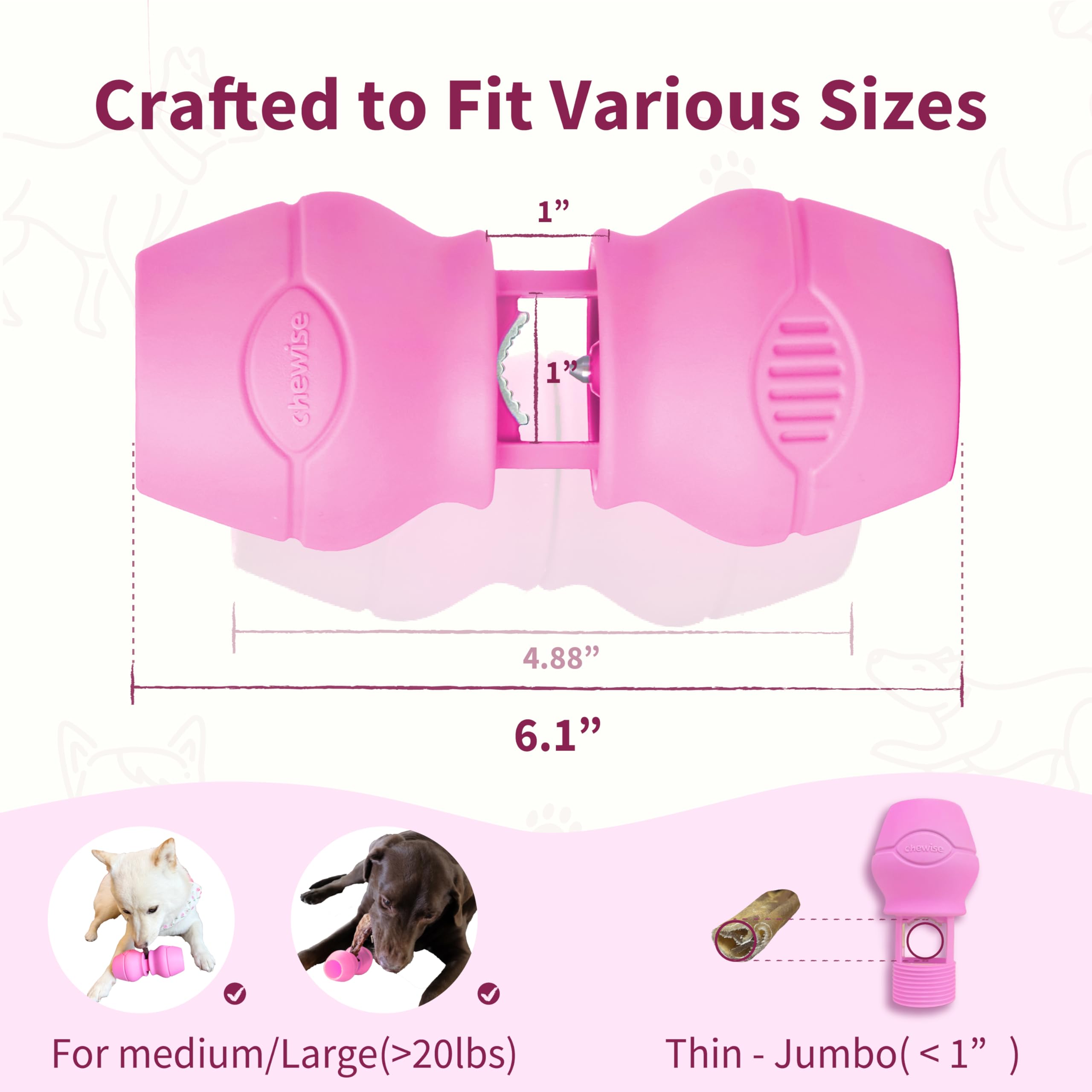 PetClan Chewise holder demonstrates universal compatibility for sticks and chews.