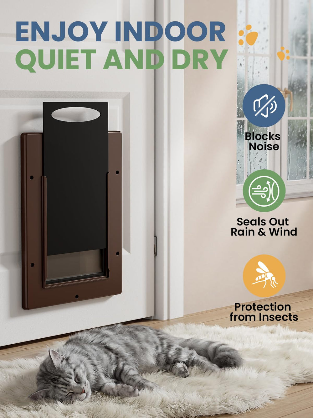 PETCOMING cat door DIY install kit simplifies door setup
