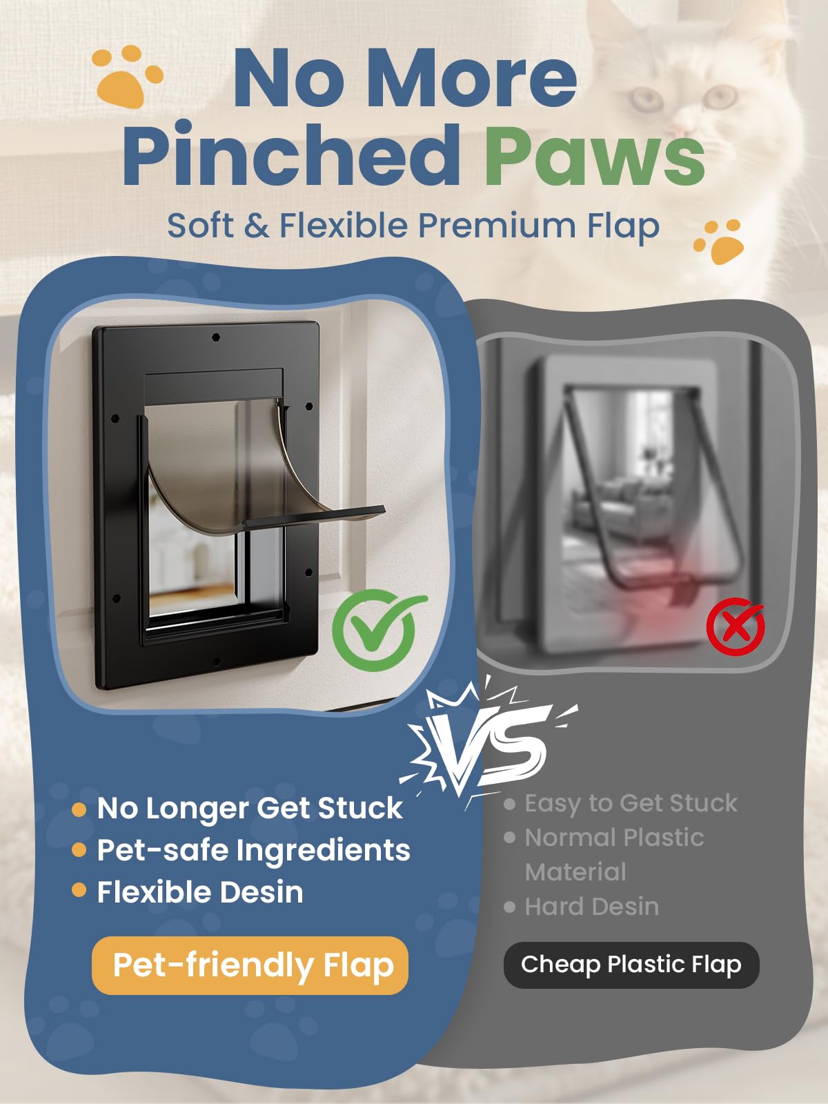 PETCOMING cat door telescoping tunnel demonstrates adjustable installation