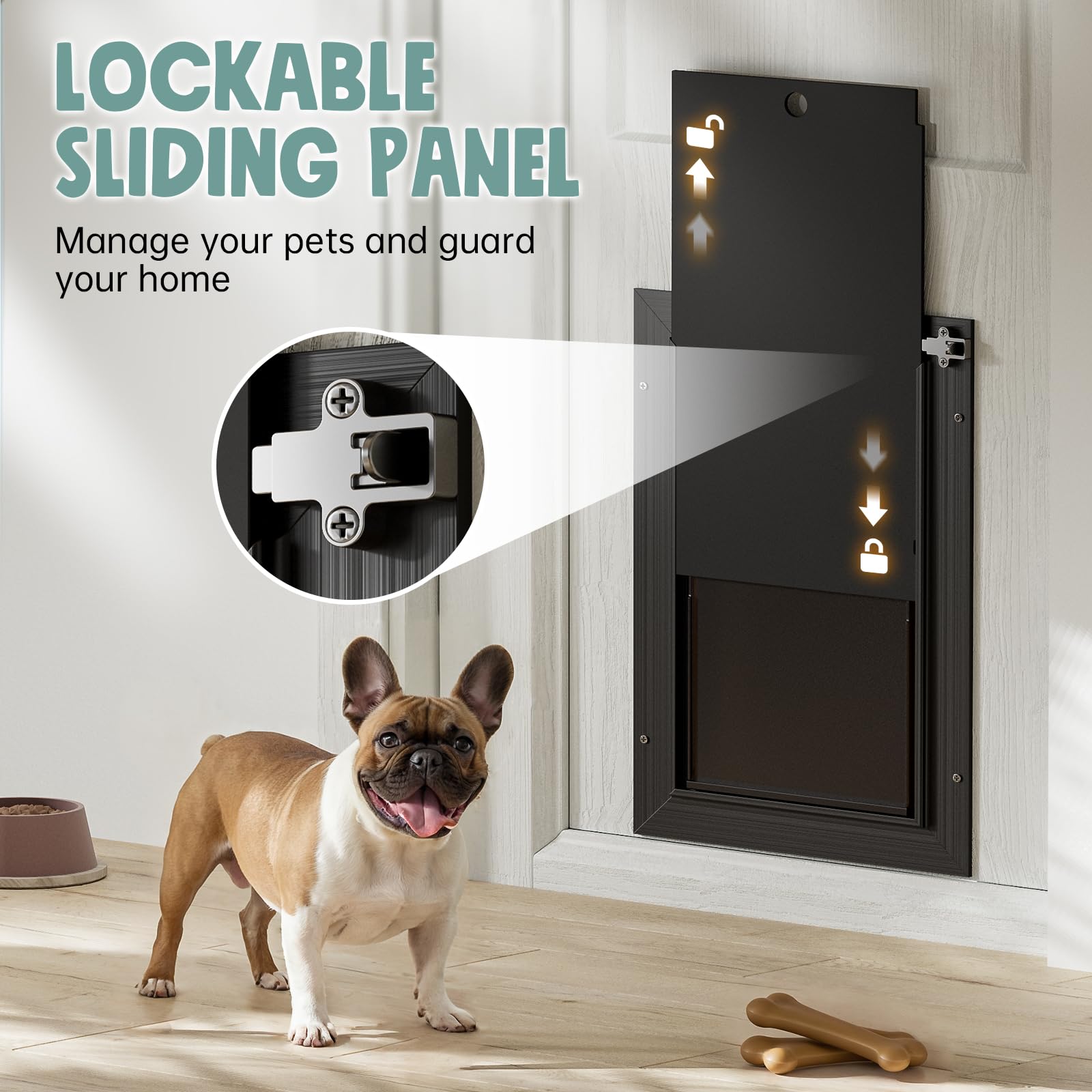 PETCOMING closing panel and security lock for home safety