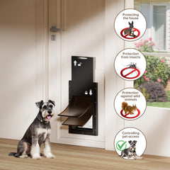PETCOMING dog door opening measures 13.2 by 7.9 inches for medium pets