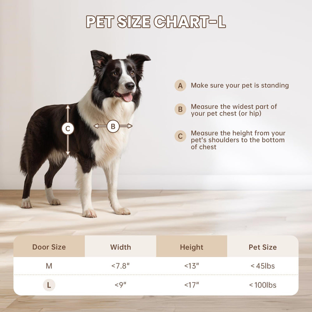 Petcoming large 3-flap dog door suits pets up to 100 lb.