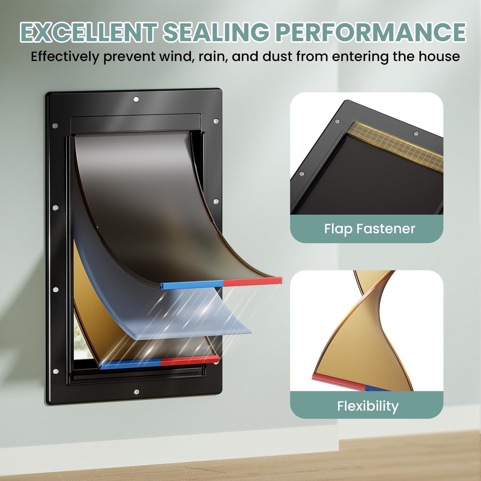 PETCOMING dual magnetic and insulated flap offer improved weather protection