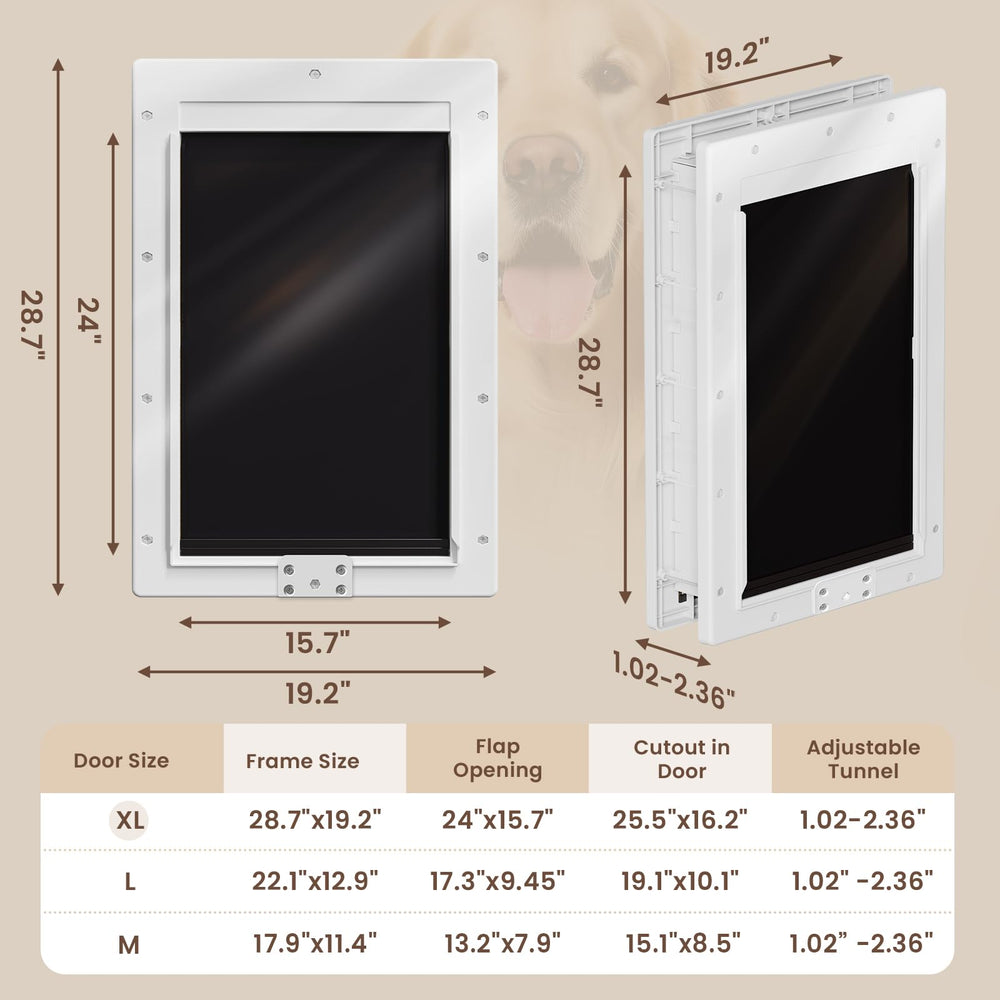 PETCOMING XL installation kit with template and screws for straightforward setup.