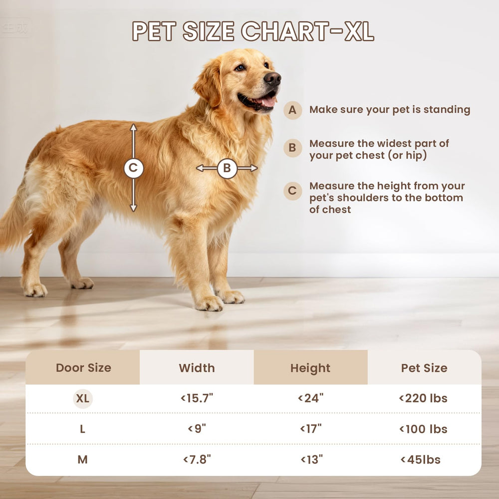 Petcoming XL dog door interior installation demonstrates universal doorway compatibility