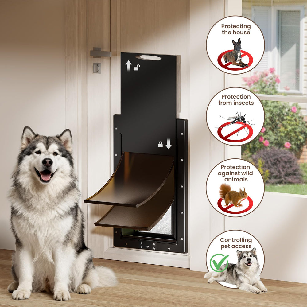 Petcoming XL dog door wind and rain seal with dual-flap design