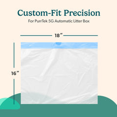 Drawstring disposal feature on PurrTek liner enables quick bagging