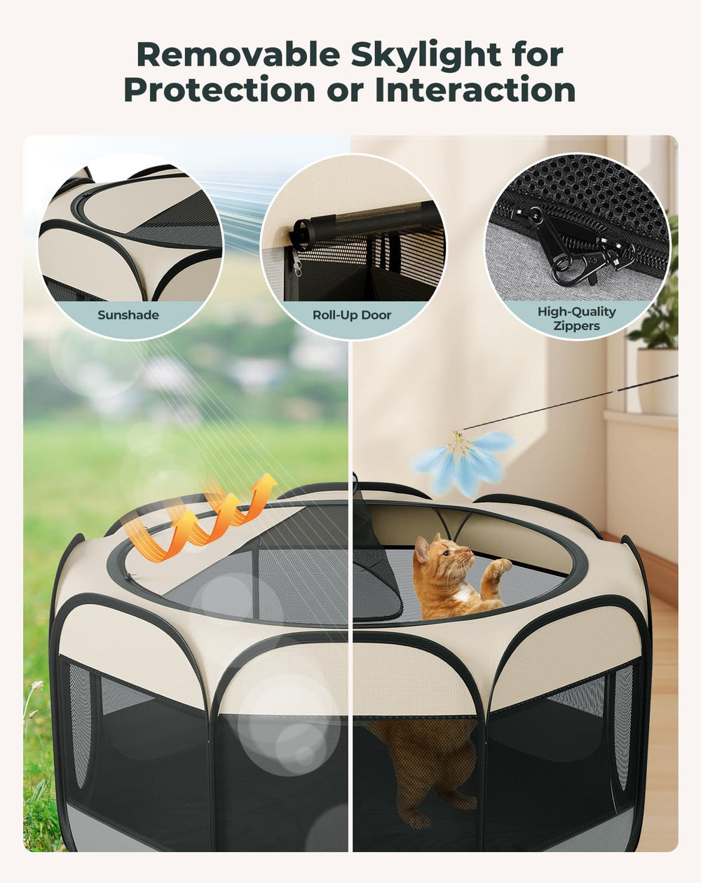 Petcozife all-around mesh enhances airflow and visibility