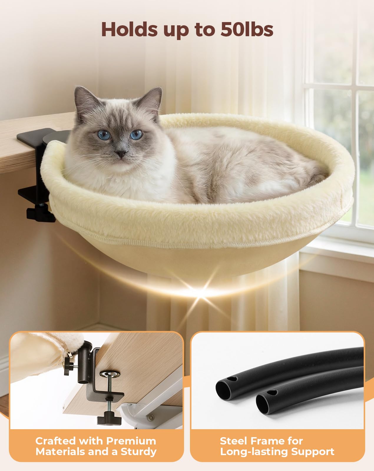 Petcozife Cat Desk Bed hammock cover removable for easy cleaning