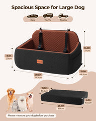 Petcozife dog car seat capacity image demonstrates room for two dogs on trips.