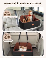 Petcozife dog car seat soft plush fabric for cozy daily rides.