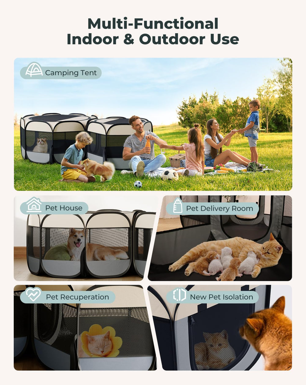 Petcozife foldable design enables easy transport and storage