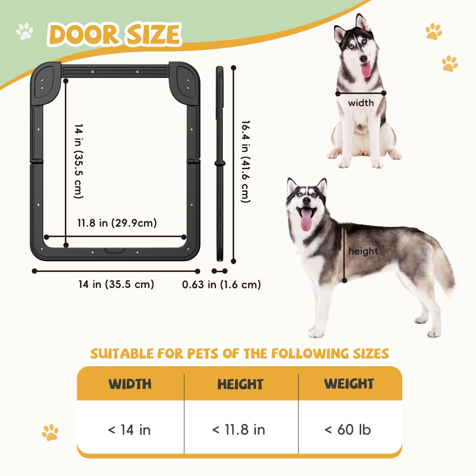 PETDIPOT yellow latches provide optional manual locking for security.