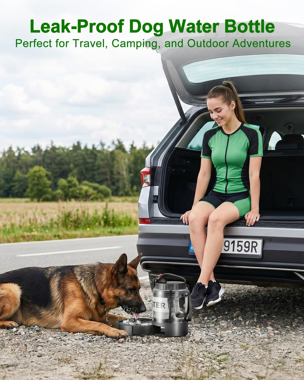 2.2L capacity supports all-day hydration for large dogs on long trips.