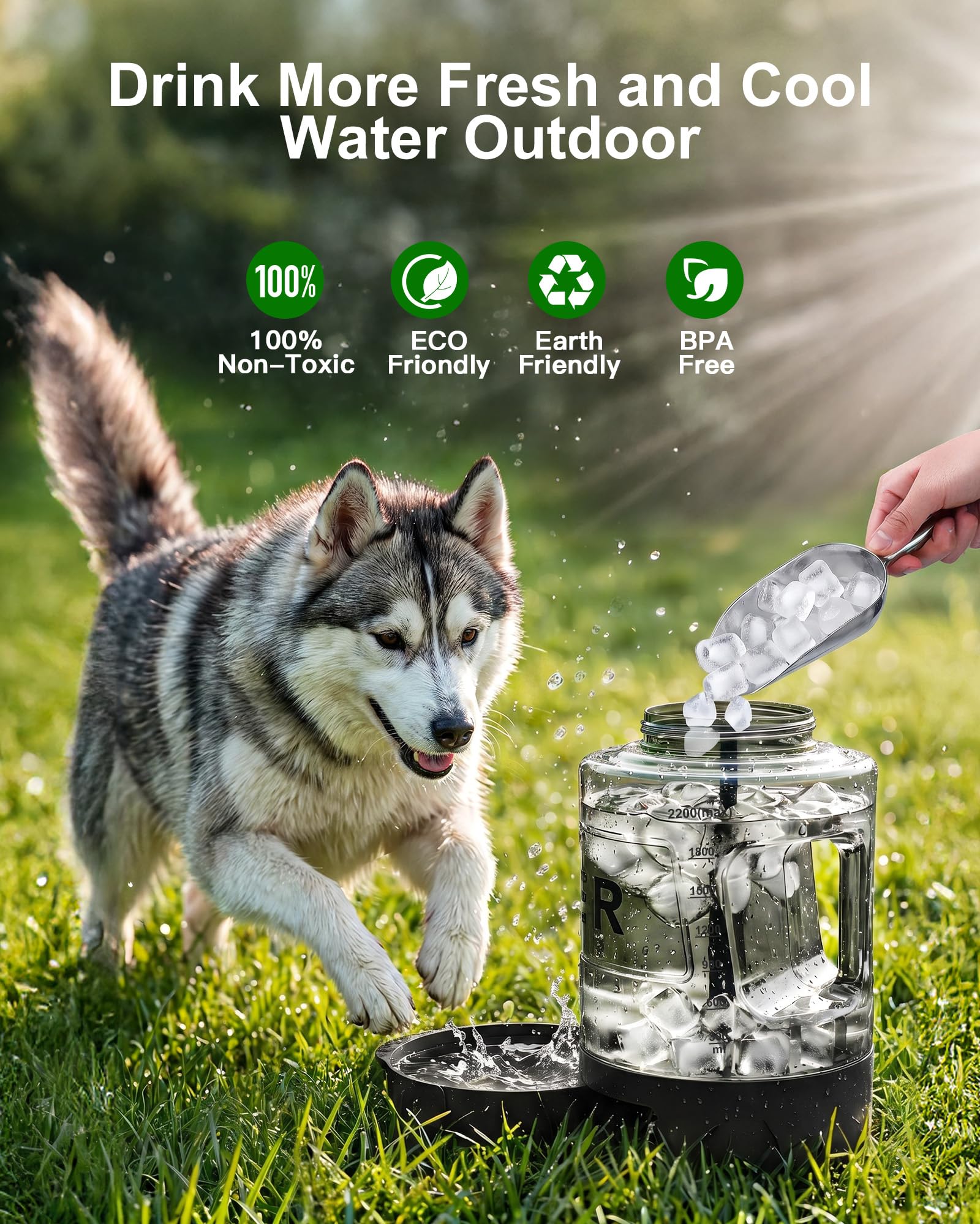 PETDOTT bottle spout in use shows quick hydration on hikes without extra gear.