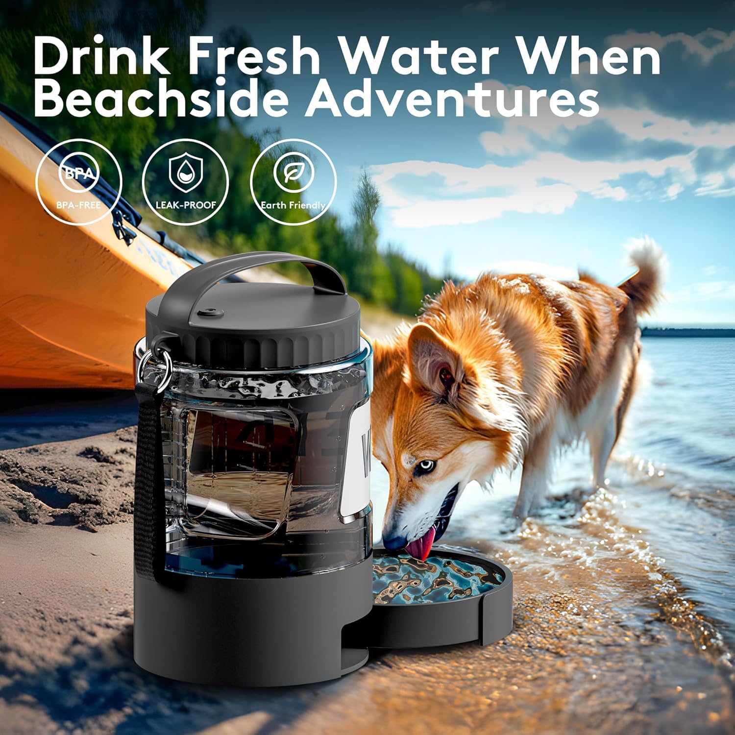 PETDOTT extra-wide mouth for easy ice and refills on hot days.