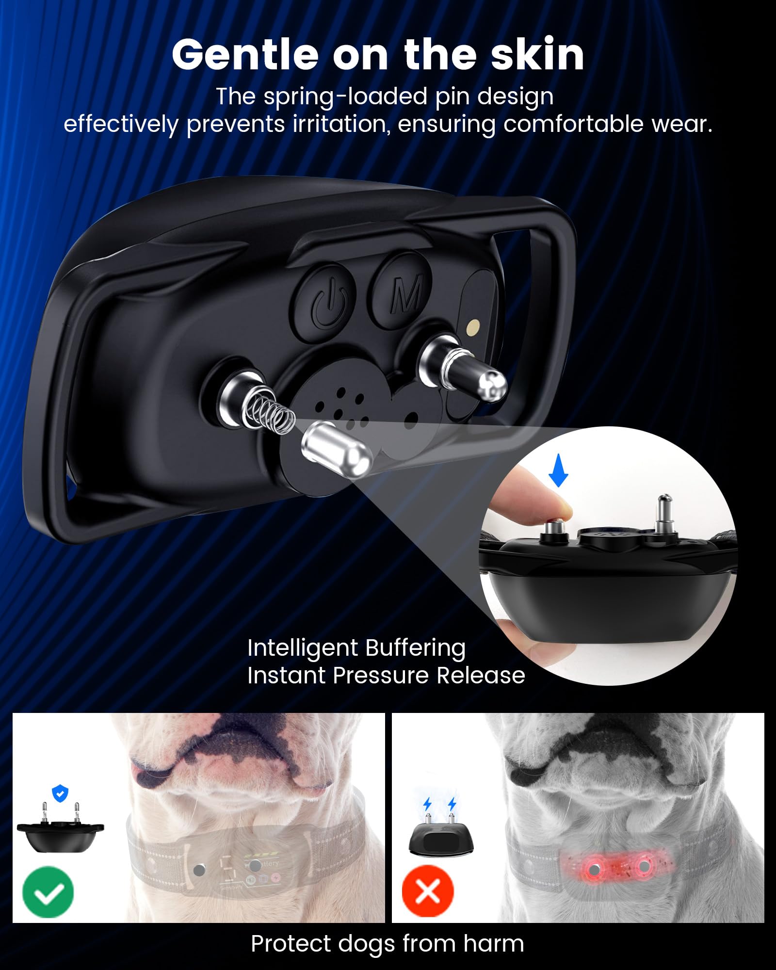 PETDOTT safety spring pin feature reduces skin irritation during long wear