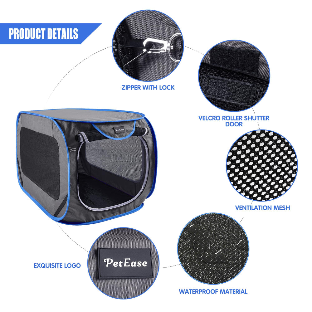 PetEase car-seat kennel features seatbelt straps for secure in-vehicle use.