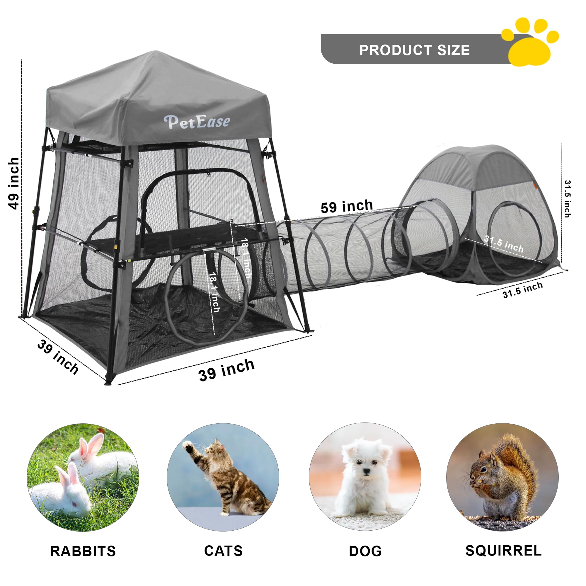 PetEase Catio extended tunnel provides safe exploration for curious cats.
