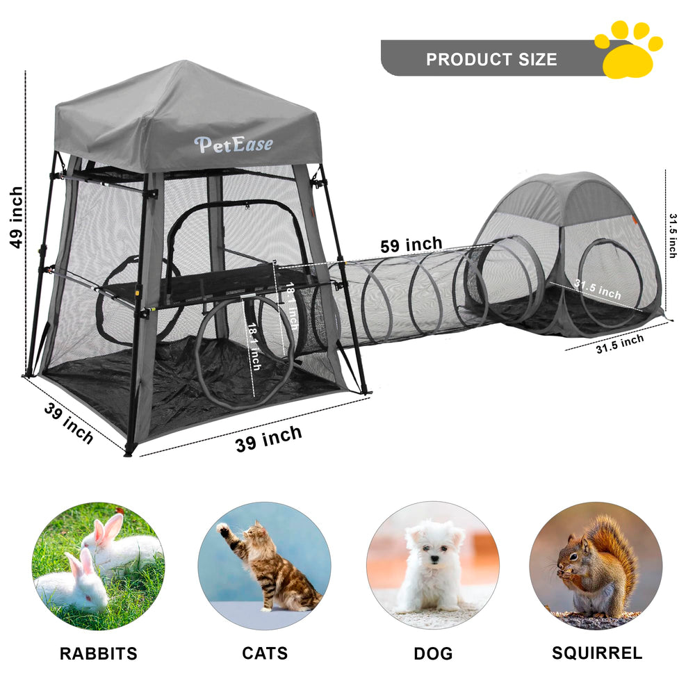 PetEase Catio extended tunnel provides safe exploration for curious cats.